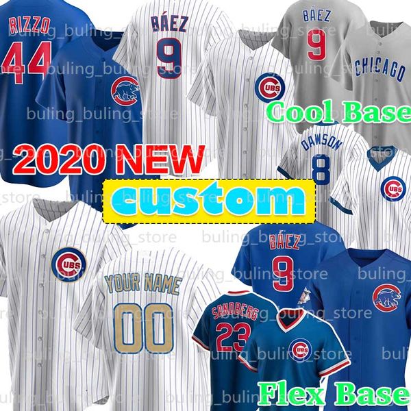 

2020 custom 9 javier baez jersey 8 andre dawson 44 anthony rizzo 23 ryne sandberg kris 17 bryant ernie banks kyle schwarber baseball, Blue;black