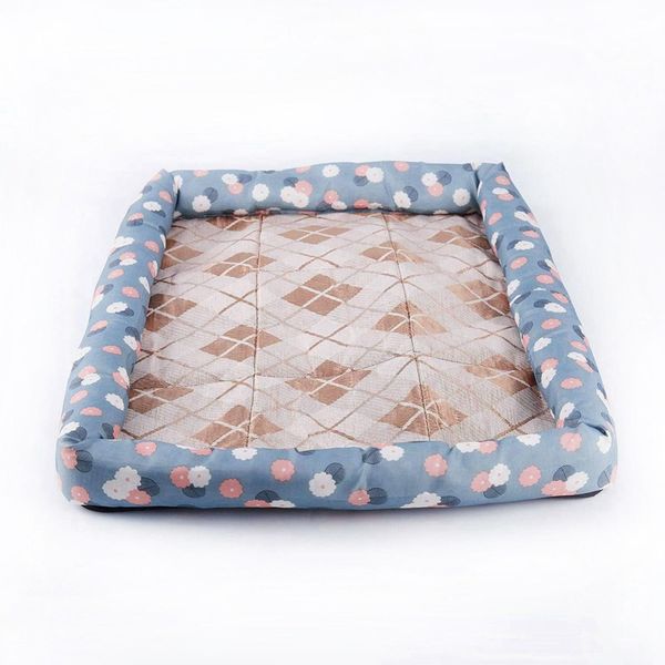 

summer ice silk pet dog cat sleeping bed mats kennel flower s kennels & pens