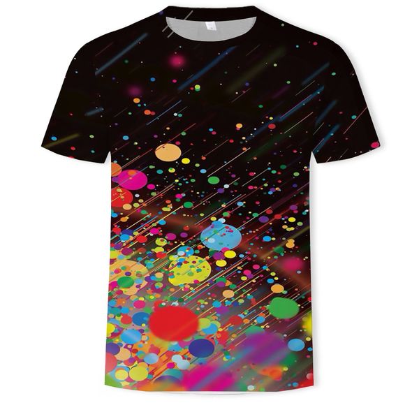 

mens designer duan xiu youth color ink-jet 3d printing thin fashion printing thin short sleeves, White;black