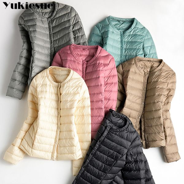 

2018 spring plus size 3xl womens down jackets ultra light duck down coat slim short black autumn women jacket