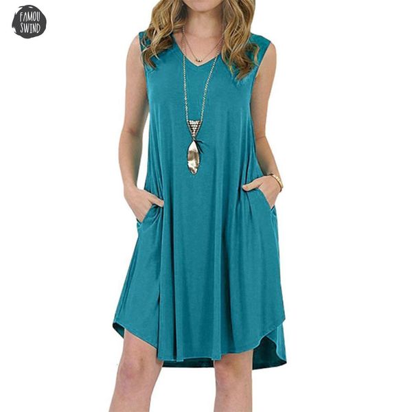 

dress color sleeveless pockets v neck solid sundress womens summer casual loose fashion plus size 6xl drop shipping designer clothes, Black;gray