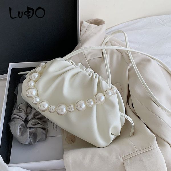 

lucdo design pearl cloud bags small quality leather crossbody bags for women 2020 handbags women