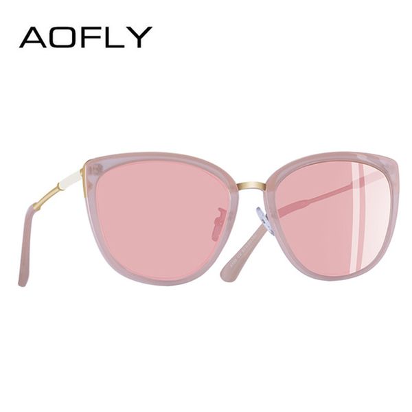 

aofly brand design new cat eye sunglasses women fashion small polarized sunglasses metal legs shades uv400 a105 y200415, White;black