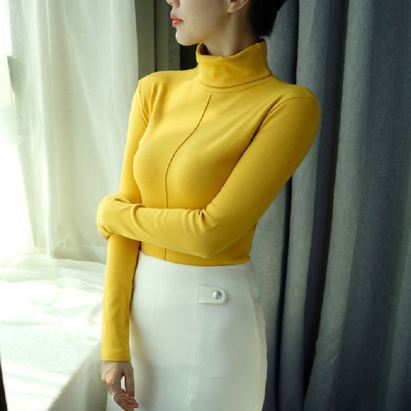 

womens sweaters 2018 winter korean turtleneck sweater women cotton pullover women long sleeve sweater pull femme female, White;black