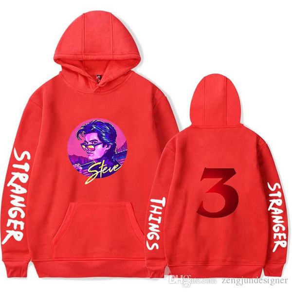 

stranger things mens autumn designer hoodies 3d print solid color crew neck long sleeve homme clothing fashion style casual apparel, Black