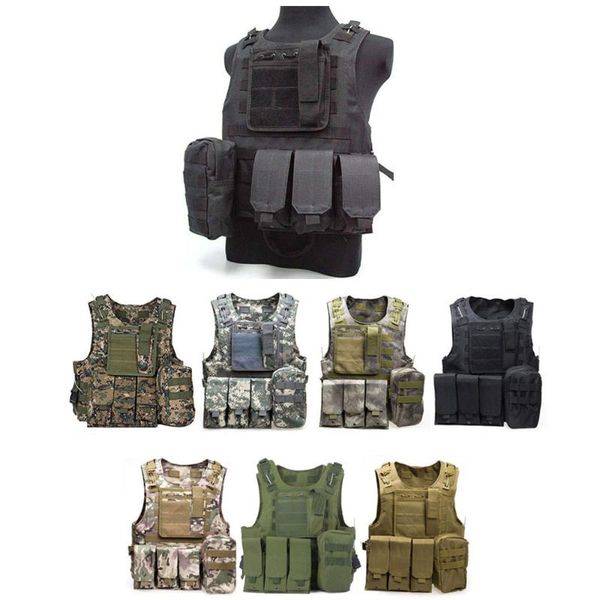 

usmc tactical molle combat assault plate carrier vest hunting vest cs outdoor equipment army camouflage black, Camo;black