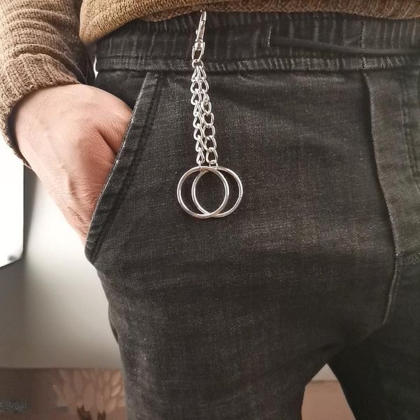 

silver color jewelry gift men and women hip hop keychain