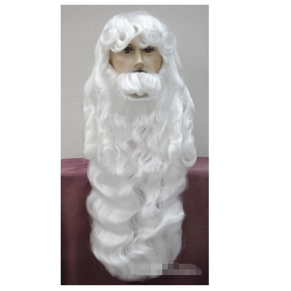 

silver white santa claus beard set fancy dress cosplay wig latlg004
