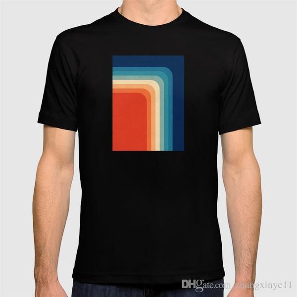 

2018 new t shirt retro 70s color palette iii shirt, White;black