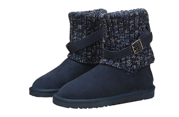 

winter australia women's new knee snow boots ankle bow bota for women chestnut navy blue discount women girl boots casual shoes tennis, Black