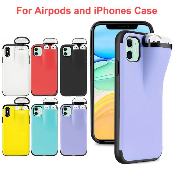 

2 в 1 случае телефона унифицированная защита для Airpod мобильный телефон дизайнер анти-потерянный задняя крышка для iPhone X XR Xs Макс 7 8 плюс