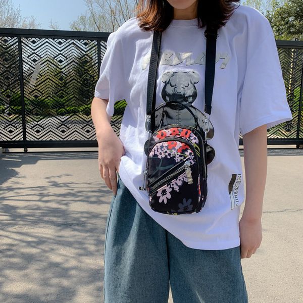 

women's mobile phone bags 2020 new change bag canvas shoulder crossbody bags printing female fashion zipper wallet messenger bag