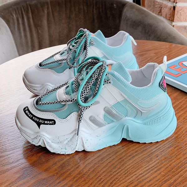 

training sneakers outdoor women shoes mesh girls shoes woman trainers lace-up 5cm platform sneaker running sport