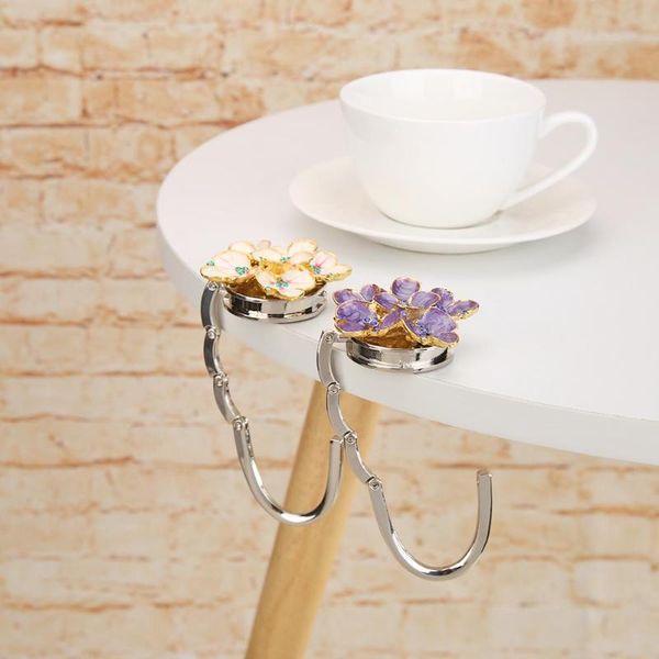 

zinc alloy foldable bag hook flower shape handbag holder desk hooks purse hanger lightness portability convenient carrier