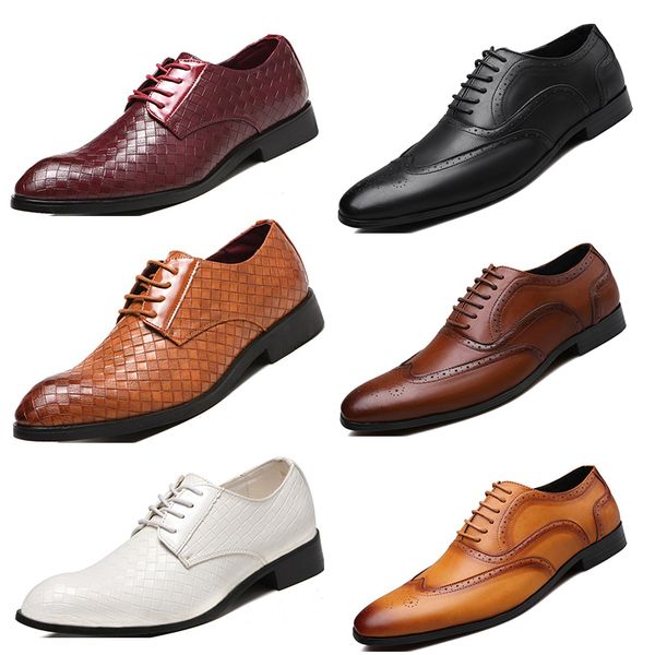 

popular shoes for men dress leather black four white brown light brown fashion running shoes size 40-45