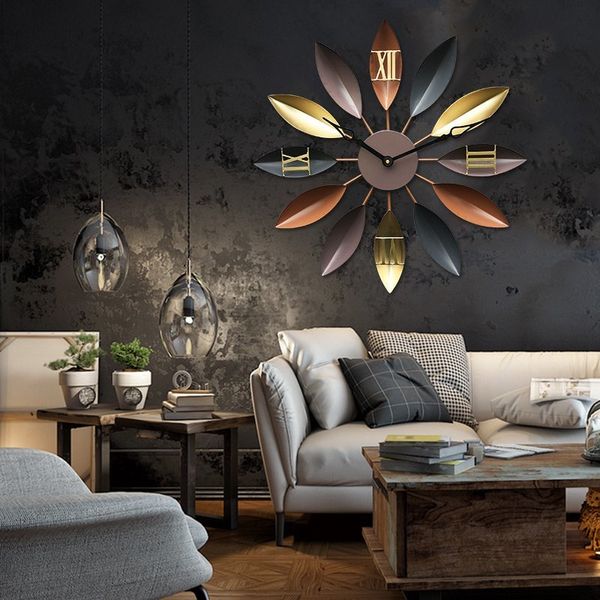 

mediterranean living room wall clock wrought iron simple mute decorative table modern creative clock fashion european