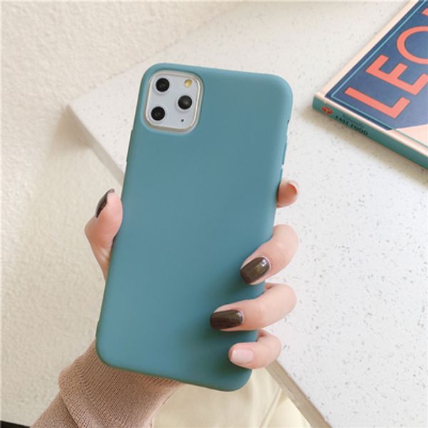 

pure color silicon case for iphone 11 protective back cover