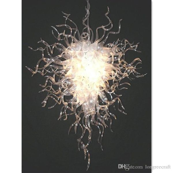 

contemporary clear blown glass chandelier lightings led bulbs indoor lighting modern stair chandeliers decoration restaurant -girban