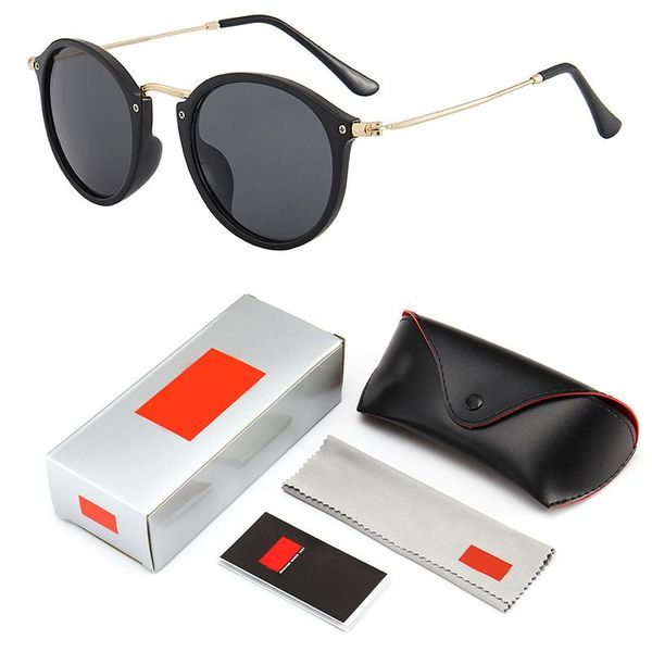 

2019 fashion classic vinatge round style sunglasses men women brand design sun glasses oculos de sol gafas with logo and box, White;black