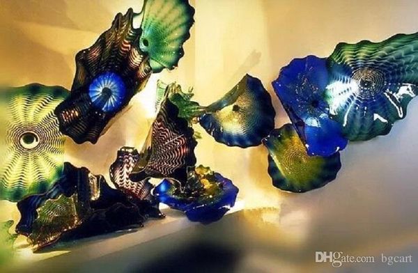 Multi Color decorativa placa de vidro soprado Moroccan Flower Design moderno luminária turca moderna de cristal do teto Lâmpadas