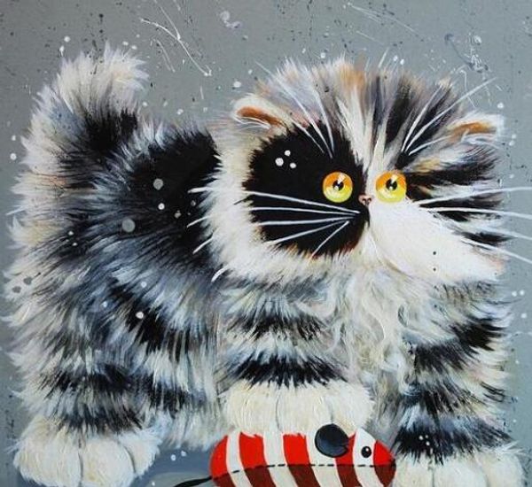 

crazy cat - paint by numbers kits for adults diy canvas painting art draw on canvas modern home decor beautiful painting by numbers