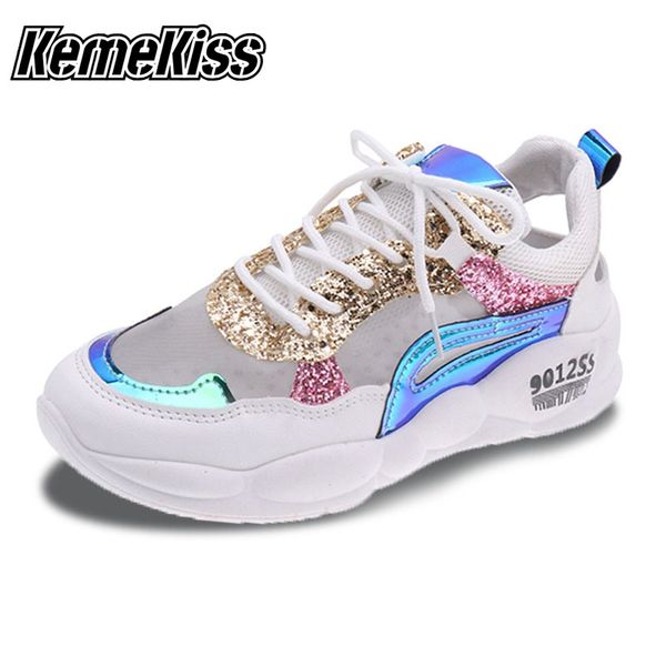 

kemekiss women walking shoes summer mesh lightweight girl female sneakers lace up footwear size 35-40