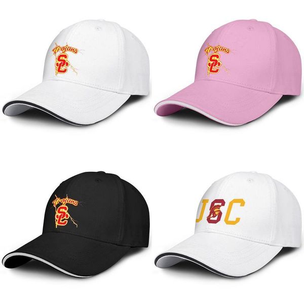 

usc trojans football basketball logo baseball adjustable sandwich hat golf cool unique cap round logo black, Blue;gray