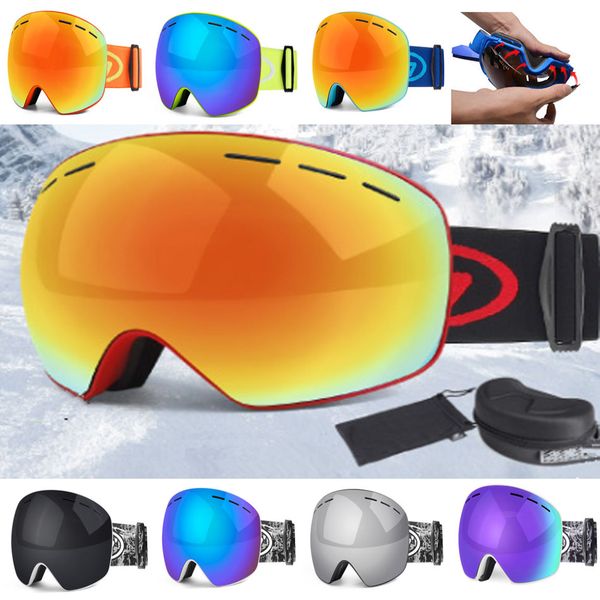 

snow goggles snowboard goggles double anti fog uv 400 spherical ski mask eyewear glasses outdoor snow mask windproof goggles for men women