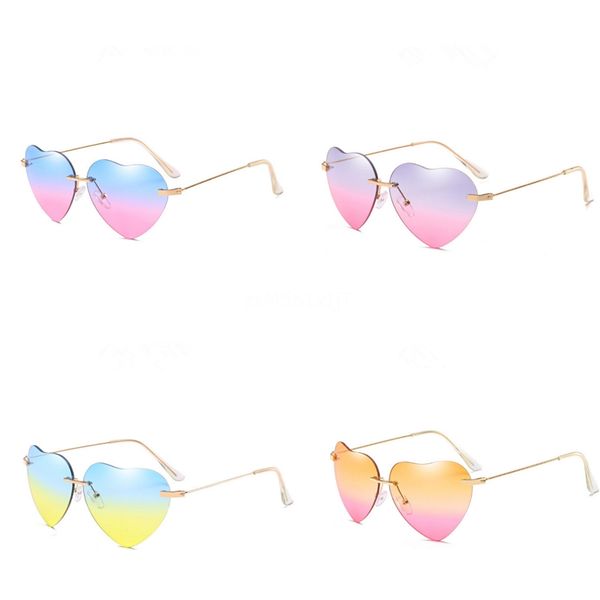 

men women rectangle rimless glasses new fashion sport metal buffalo horn heart-shaped sunglasee clear lens lunettes de soleil come with box, White;black