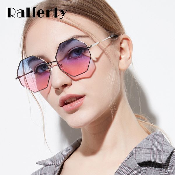 

ralferty trendy hexagon sunglasses women sun glasses uv400 eyewear irregular octagon sunglases 2019 lunette soleil femme w047, White;black