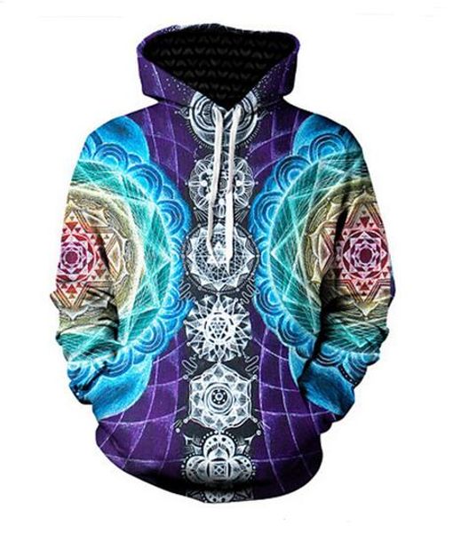 Yayın Yeni Moda Adam Kadın Tasarımcı Mükemmel Harajuku Tarzı Psychedelic Mandala 3D Baskı Uzun Kollu Hoodies Rahat Spor RW036