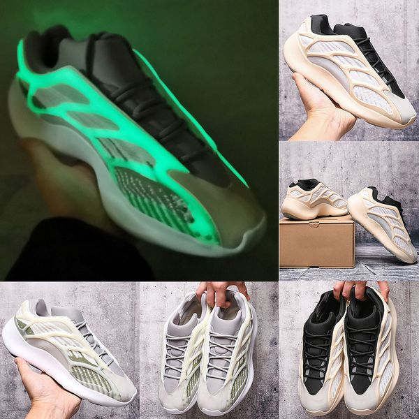 

kanye west azael 700 v3 mens designer shoes white glow in the dark men women sport running sneakers us 5-11