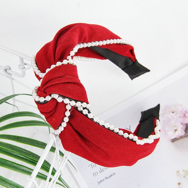 

атласная перл крест оголовье hairbands для леди диапазона волос интернет pearl head bands silver hair style женщины gofrv, Black;brown