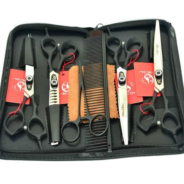 

7.0inch professional pet grooming scissors set pet fur clippers dog shears straight & thinning & curved scissors
