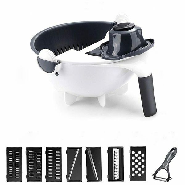 

магия rotate для нарезки овощей с drain basket многофункциональный кухня veggie фрукты shredder терка slicer бесплатная доставка