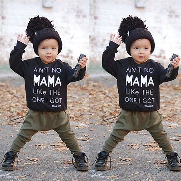

Autumn Children Clothing Set 2PCS Kids Baby Toddler Boy Clothes Set Mama Letter Cotton T-shirt Tops+Pants Leggings Outfits