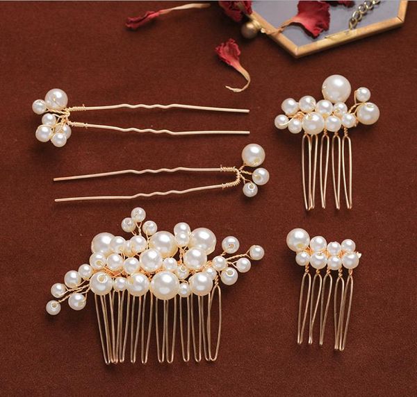 

свадебный ручной работы жемчуг волос гребень набор европа и америка свадебная тиара волос гребень гребень цветок, Silver