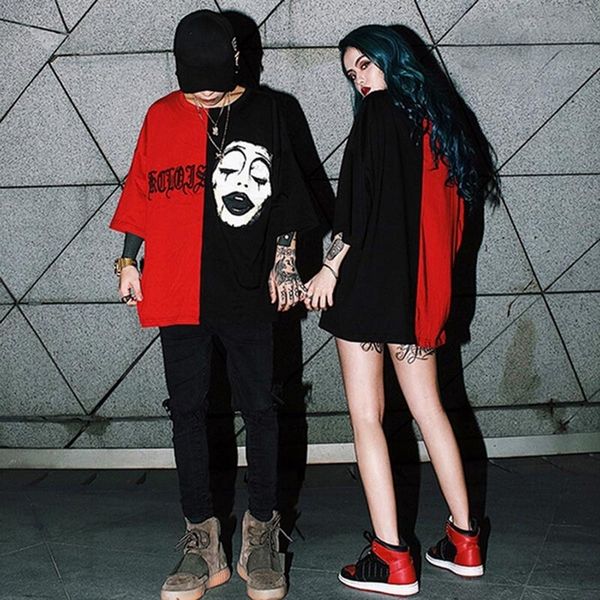 

womens clothing women shirt t shirt for men grim reaper print punk rock fashion graphic t shirt women cotton tshirt plus size, White