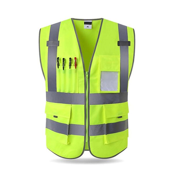 

hi vis viz executive vest high visibilitywork waistcoat reflective safety security orange yellow safety vest ing, Black