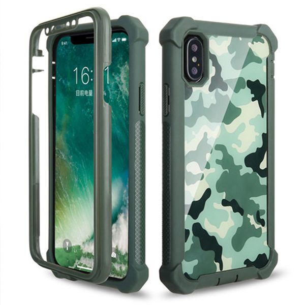 

Противоударный чехол для телефона Armor Camo для iPhone Xs XsMax Xr X 6 6S 7 8 Plus с камуфляжным чех