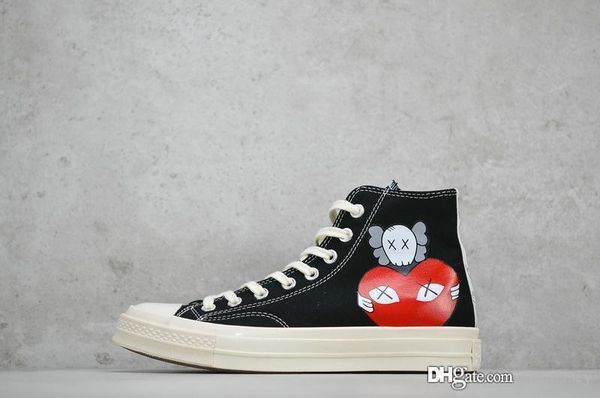 

1970 cdg игры kaws скейтборд обувь мужчины женщины классический черный белый последние горячие повседневная обувь, Black