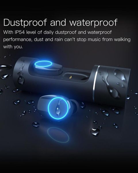 

touch earphones mini bluetooth wireless earphone deep bass earbuds waterproof headphone with power bank charging box for ios android iphone