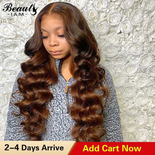 

silk base 4x4 lace closure human hair wigs brazilian virgin brown body wave glueless wig pre plucked with baby hair, Black;brown