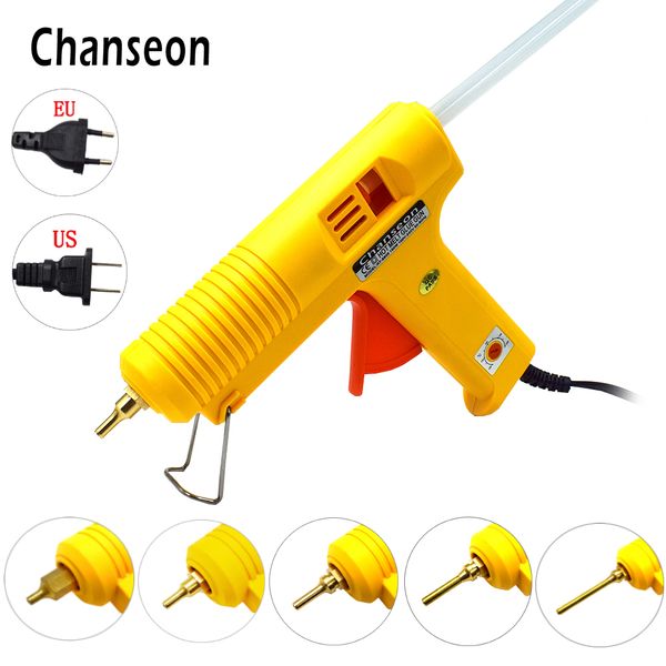 

chanseon 150w eu/us plug melt glue gun 11mm smart adjustable temperature optional copper nozzle crafts diy glue guns