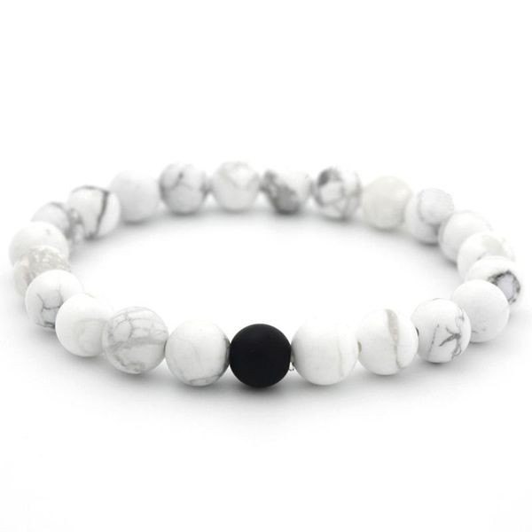 

2pcs men women 8mm lava rock chakra beads elastic natural stone bracelet birthday gift jewelry for women selling 2020, Black