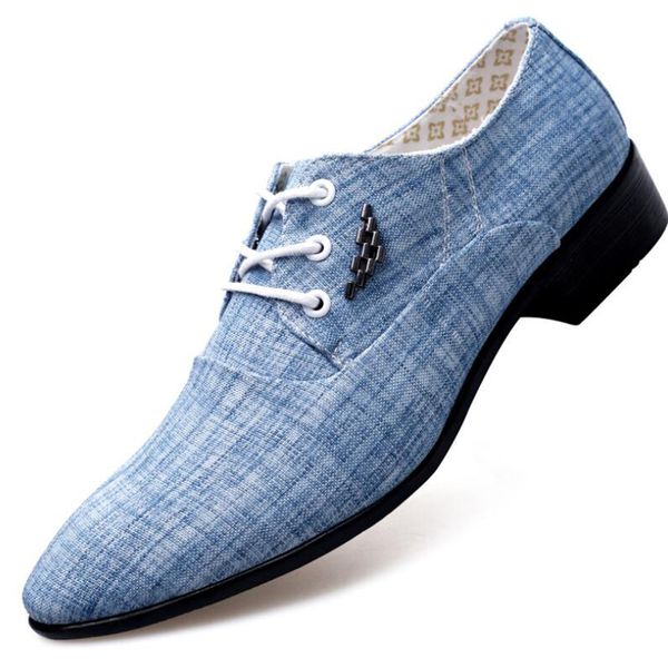 

men's cloth pointed pointed casual leather shoes men's lace-up shoes breathable single hair stylist sneakers, Black