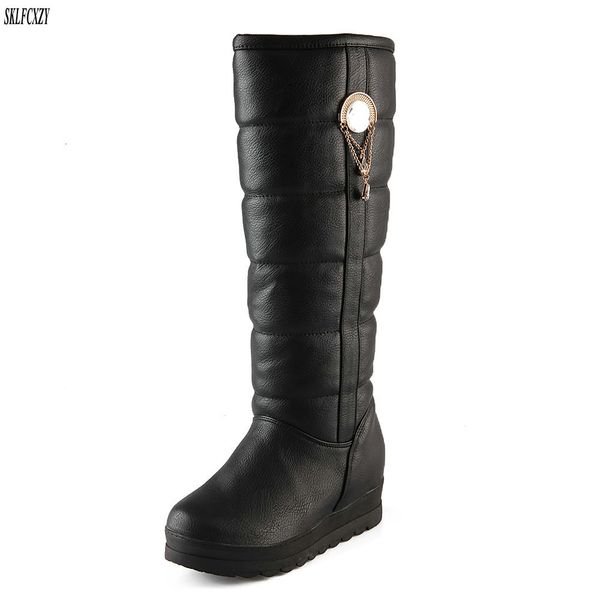 

sklfcxzy 2018 winter new fashion fur integration heat preservation women snow boots warm female boots women's shoes size 34-42, Black