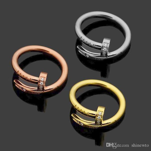 

fashion lady 316l titanium steel single circles wrap 3 color pegs diamond wedding engagement 18k gold plated rings size5-9, Slivery;golden