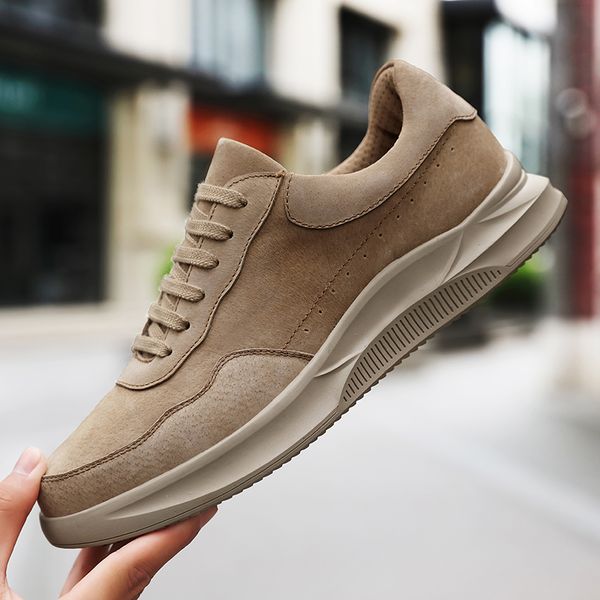 

fashion sneakers leather casual shoes men loafers slip-on men shoes flats comfortable autumn leather moccasins, Black
