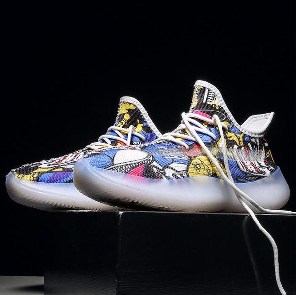 

2020 fashion men desinger shoes women trainers woven sneakers graffiti sports shoes casual breathable shoes dhl ups fast shipping, Black